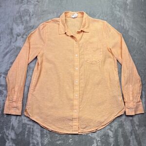 GAP The Easy Shirt Womens Medium Peach Orange‎ Button Down Long Sleeve Top